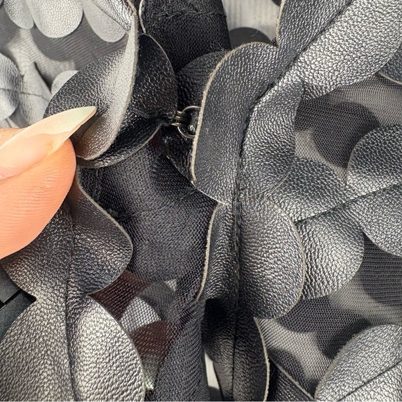 VTG Just B Black Sheer Scalloped Vest Medium Grunge 90s - Picture 7 of 8